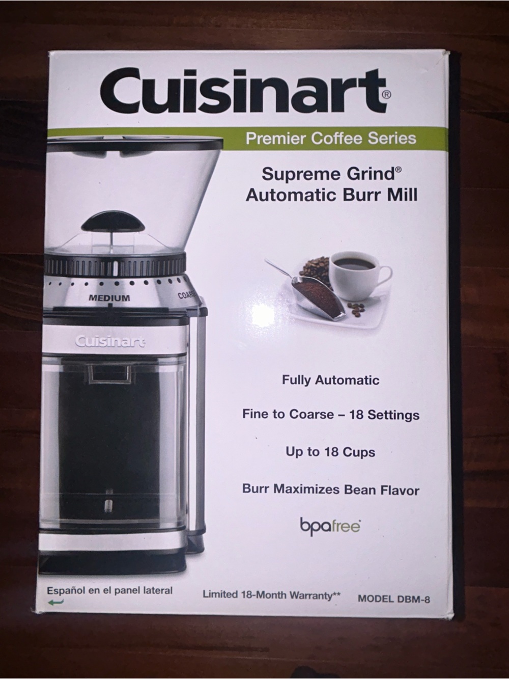 Cuisinart Coffee Grinder in White and Silver
